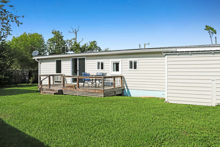 Backyard and Back Deck with Outdoor Shower