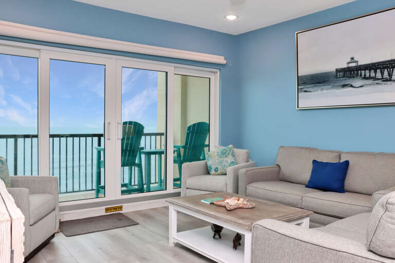 Living Room with Beachfront Deck