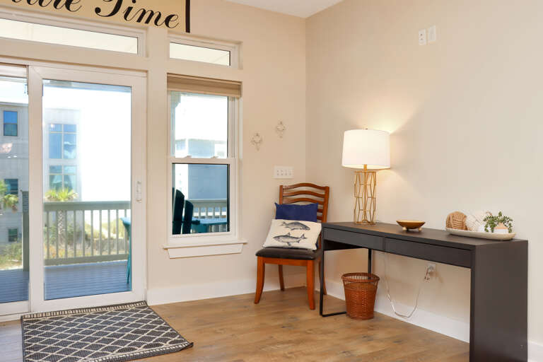 Living Room with Beachside Deck Living Room with Beachside Deck