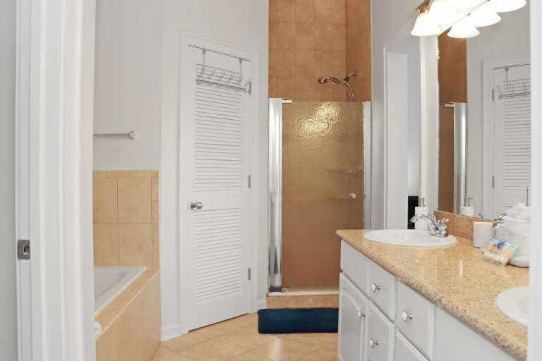 Bedroom 1 - Master Bath with Shower and Tub