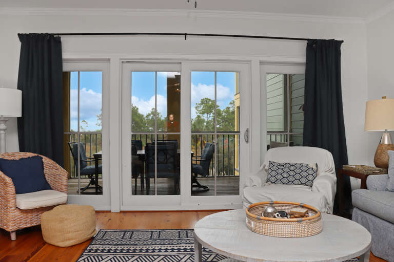Living Room with Beach Front Deck Living Room with Beach Front Deck