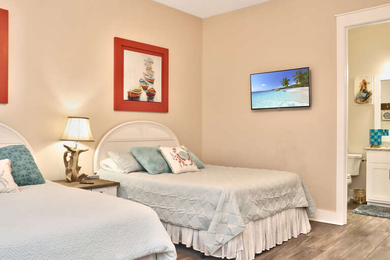 Bedroom 2 with TV and Full Bathroom