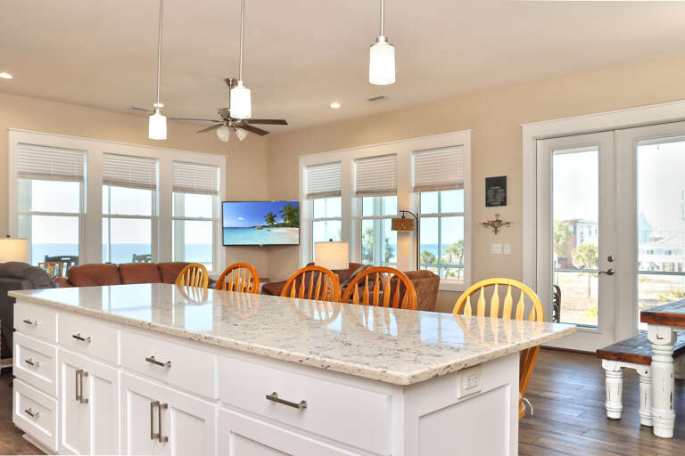 Wraparound Windows with Beach Views