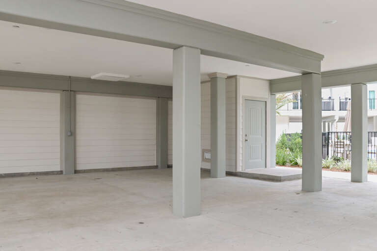 Covered Parking with Exterior Entrance to Stairway