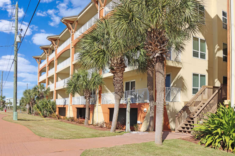 West Side of Complex with Outdoor Shower