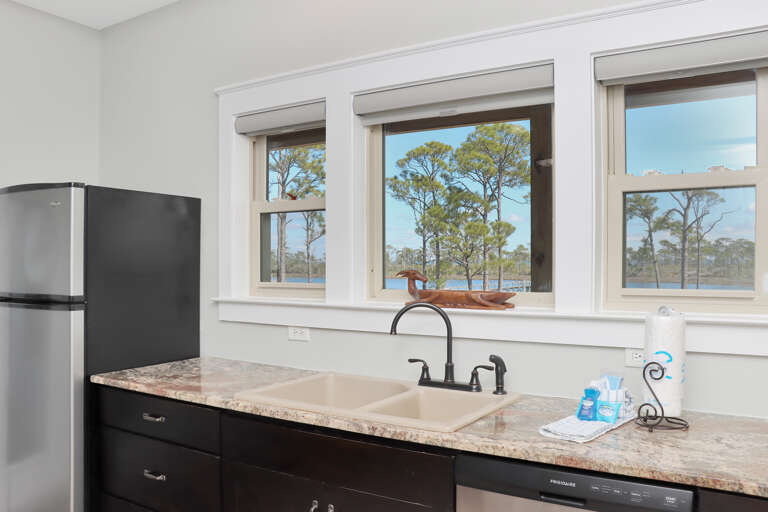 Kitchen with Bay View