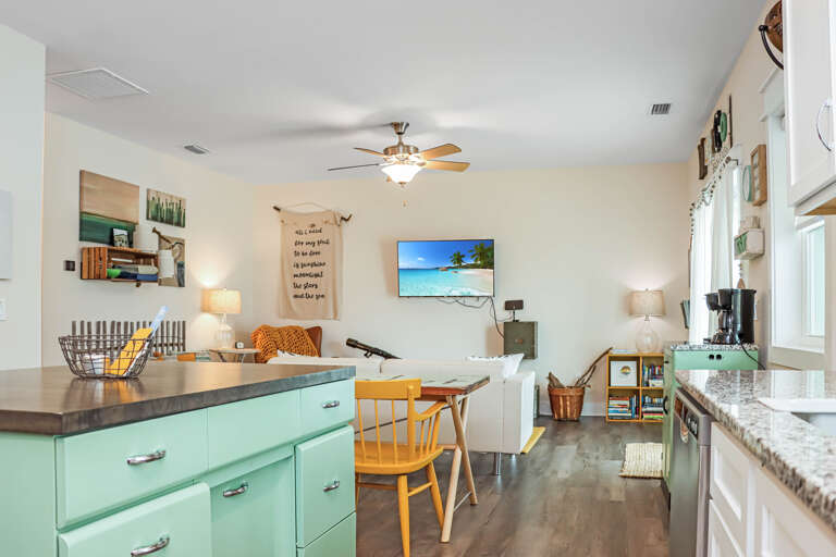 Kitchen View into Living Room