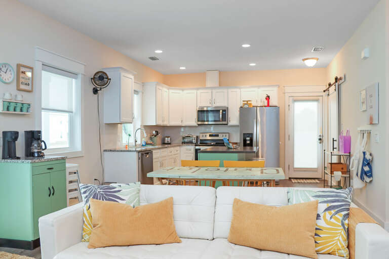 Living Room, Dining and Kitchen