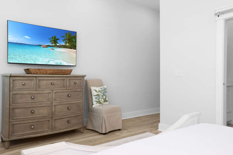 Bedroom 2 with TV and Master Bath