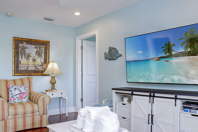 First Floor Living Area TV and Bedroom 2