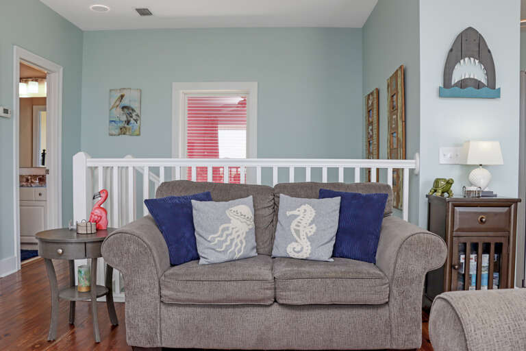 Living Room Seating and Full Bathroom