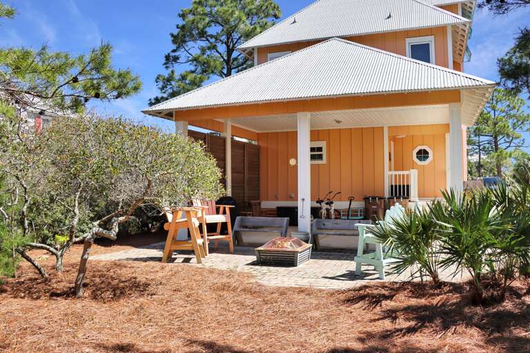 Backyard with Fire Pit