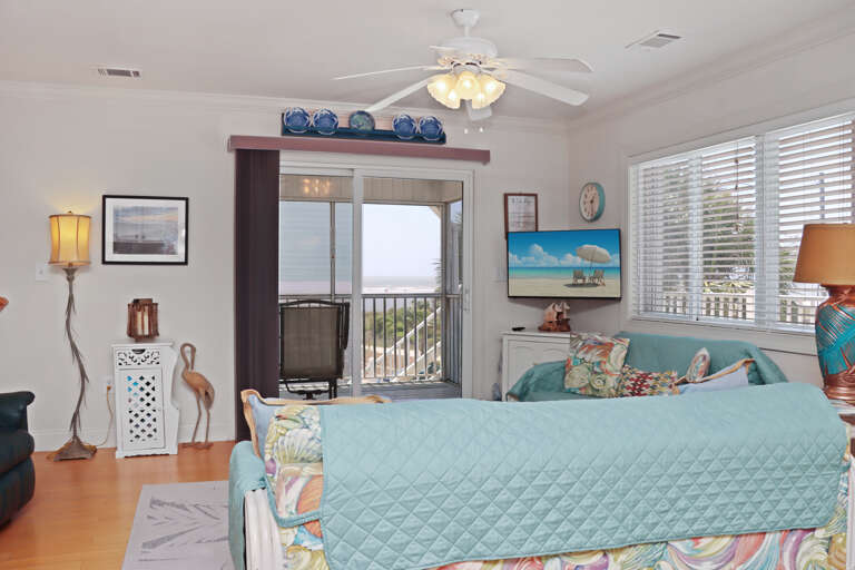 Living Room with Beach View Screened Deck