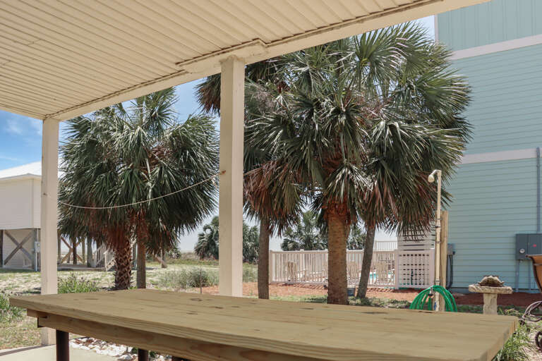 Picnic Table and Outdoor Shower