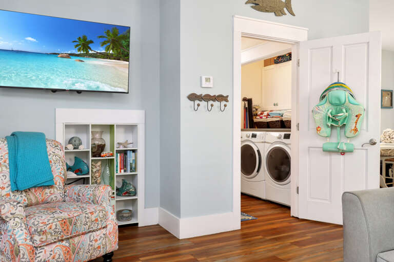 Living Room and Half Bathroom and Laundry