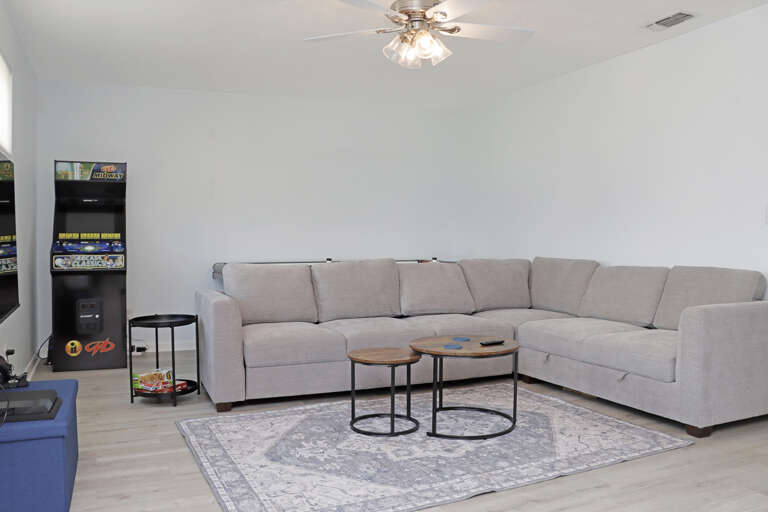 Living Room with Arcade Games