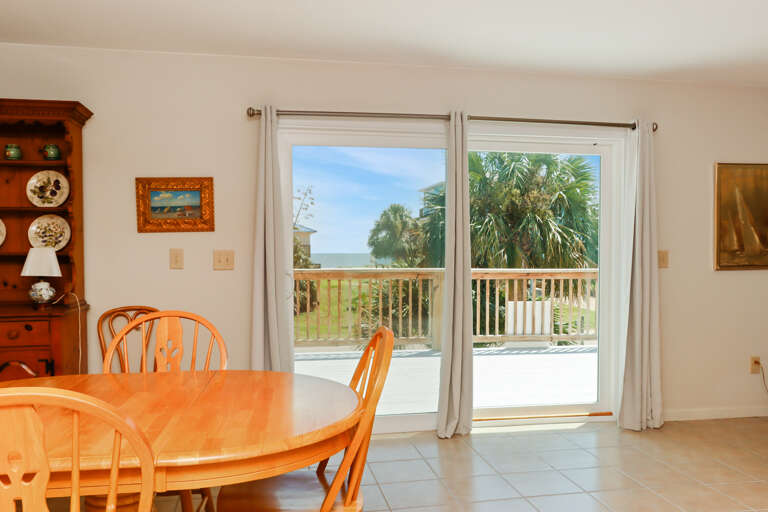 Dining Area View of Deck and Beach