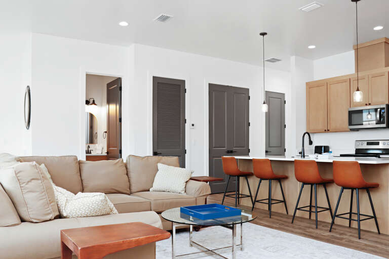 Living Room, Kitchen and Half Bathroom