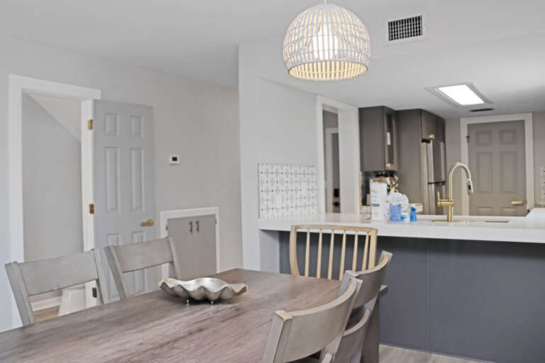 Dining Area, Kitchen and Half Bathroom