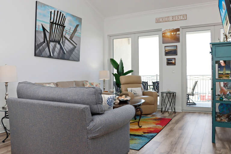 Living Room with Beach View Deck
