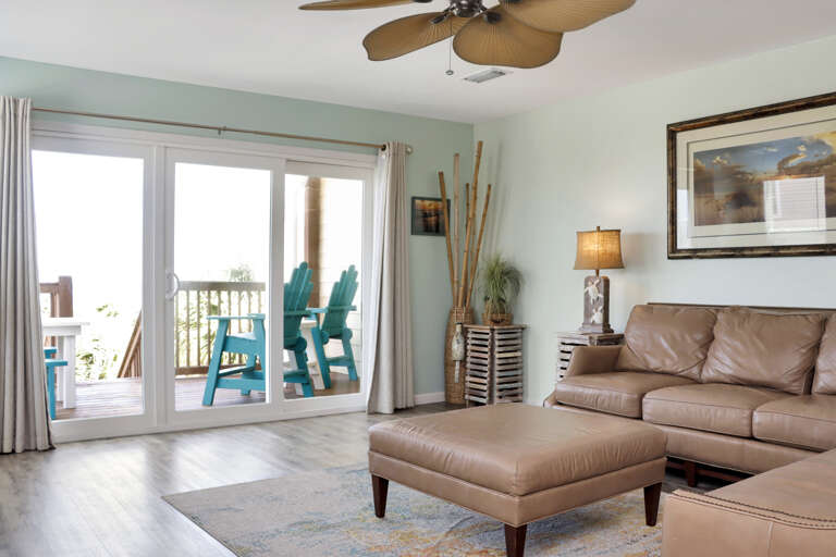 Living Room with Beachfront Deck Living Room with Beachfront Deck