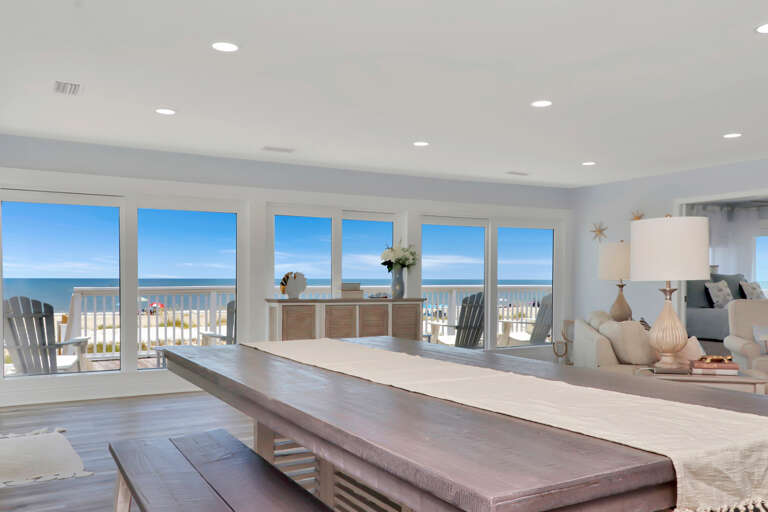 Beachfront dining area