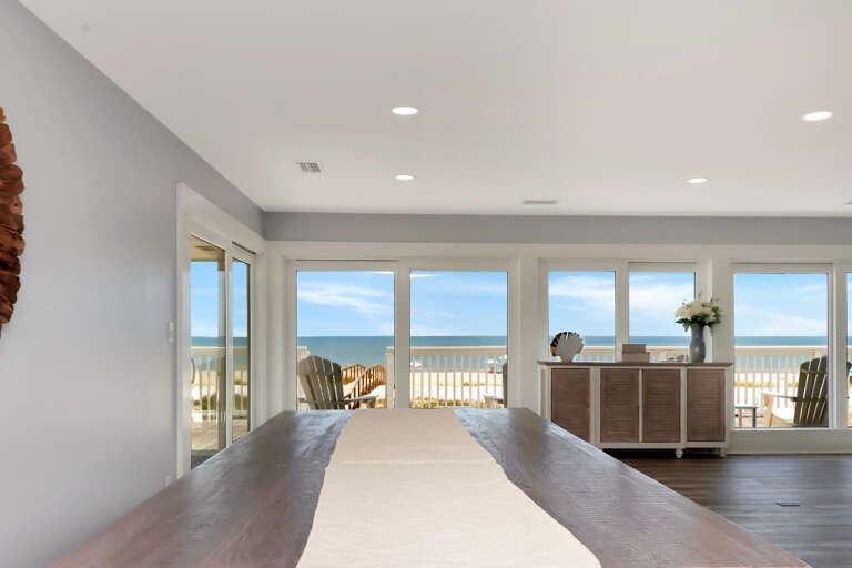 Beachfront dining area