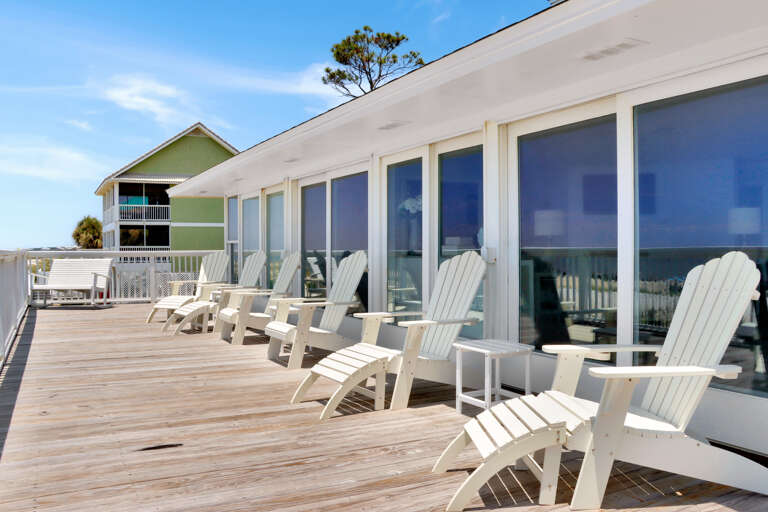 Soak up the sun on the beachfront deck