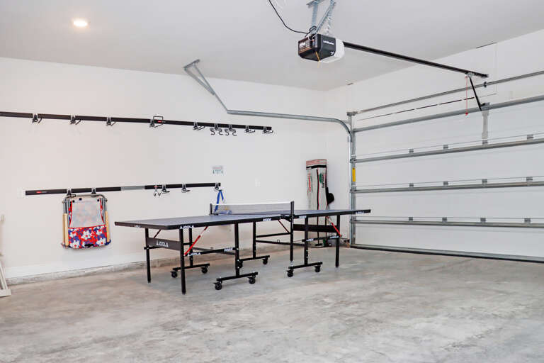 Enclosed Garage with Ping Pong Table Enclosed Garage with Ping Pong Table