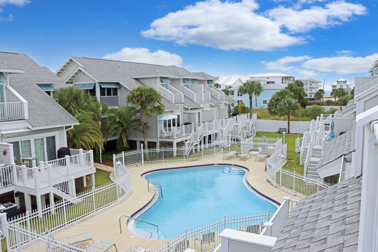 View of Pool and Beach in the Distance