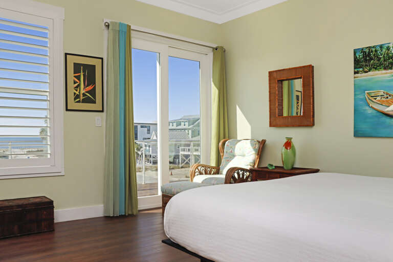 Bedroom 1 with Beach View Deck