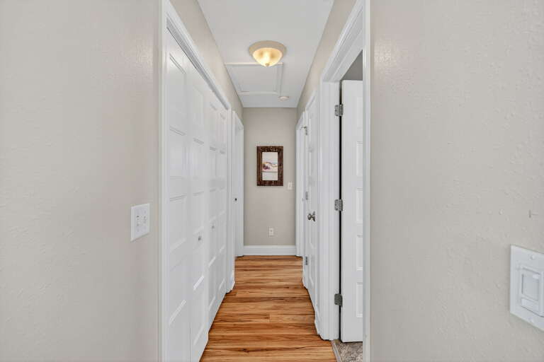 Hallway with laundry