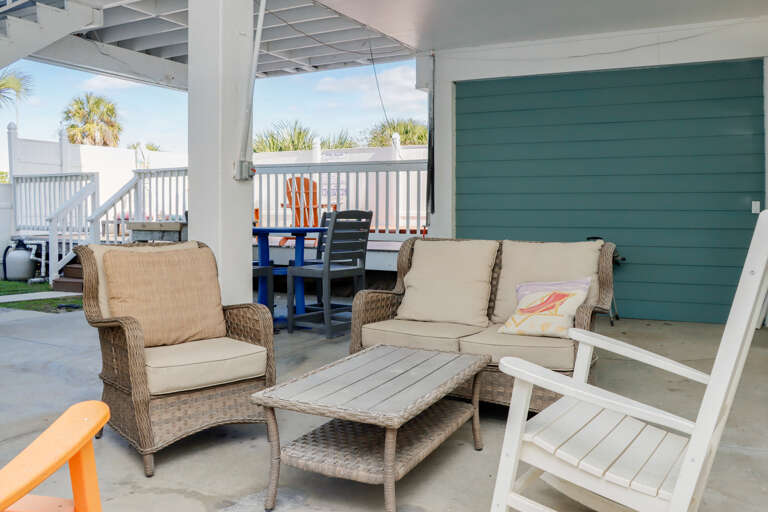 Sitting Area and Outdoor Dining Under House