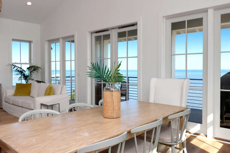 Bay Front Dining and Living Area