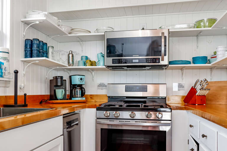 Kitchen with stainless steel appliances