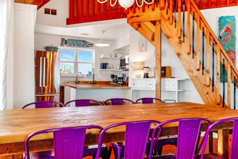 Dining table with seating for eight