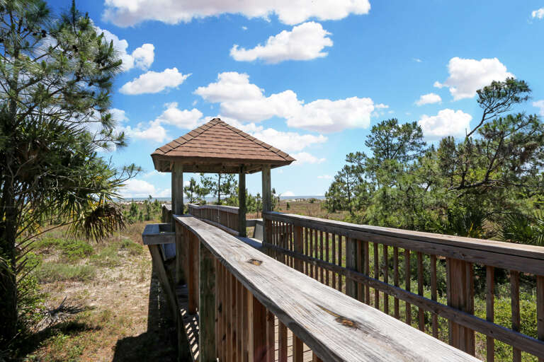 Boardwalk Beach Access with Covered Resting Area