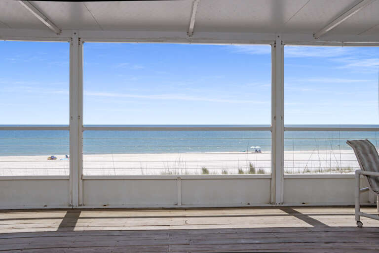 Beach Front Screened Deck View
