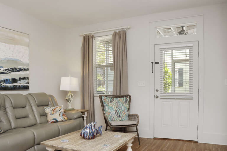 Living Room with View onto Screened Porch