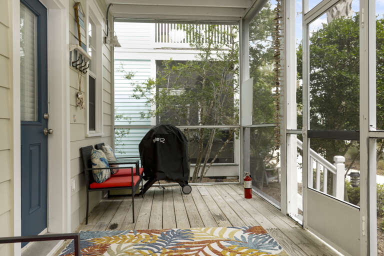 Screened Front Porch with Electric Grill