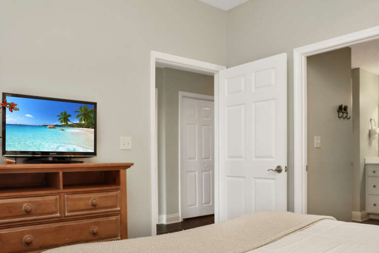 Bedroom 1 with Attached Bath and TV