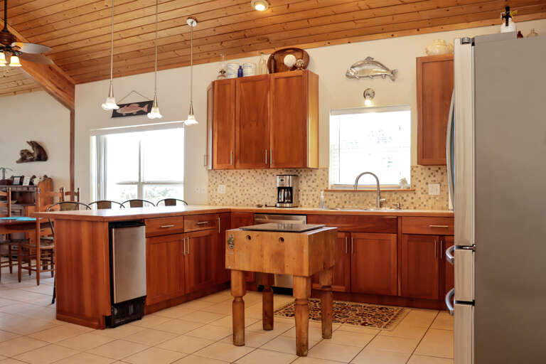 Kitchen with Butcher Block Island