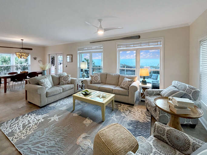 Living Area with Gulf Views
