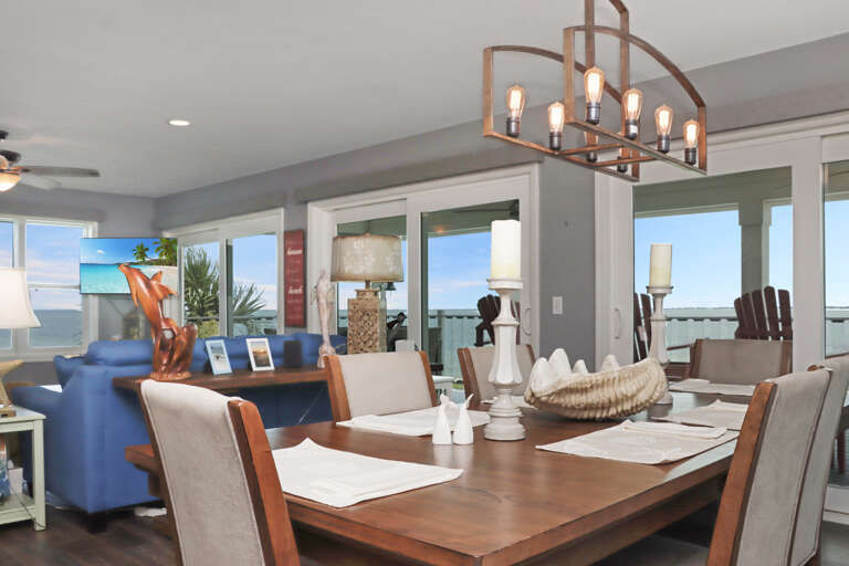 Beach Front Dining Area and Living Room
