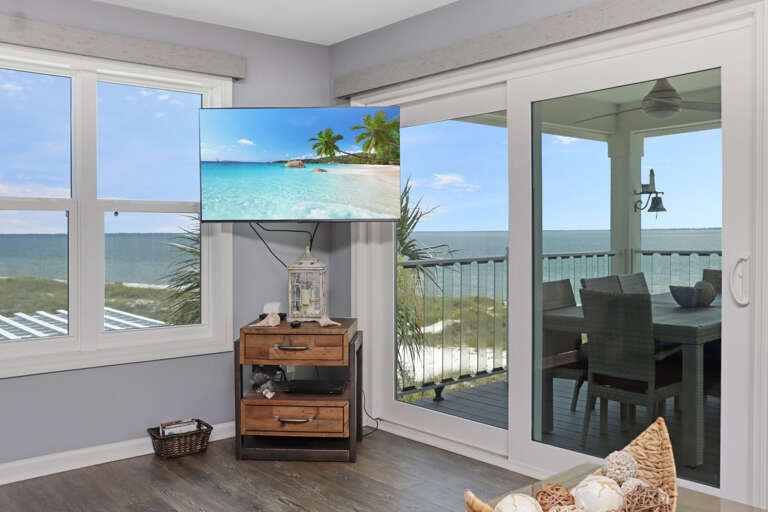 Beach Front Living Room with TV