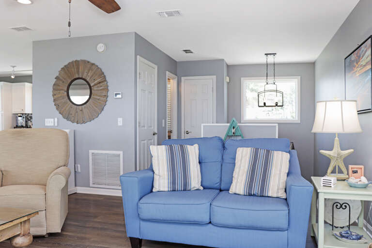Living Room and Half Bathroom