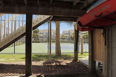 View of Tennis Courts from Under House