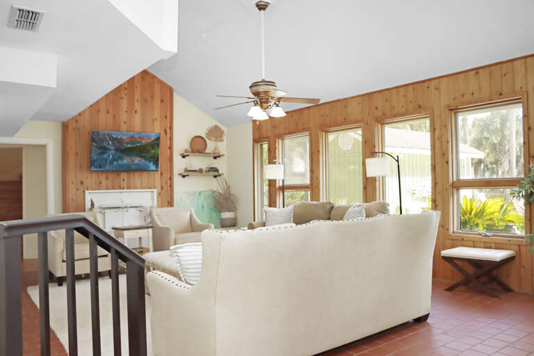 Living Room with Pool in Front of House