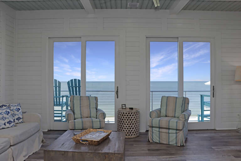 Living Room with Beach Front Deck