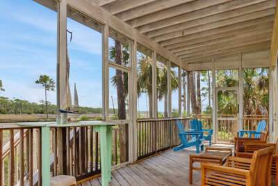 Screened Back Porch with Lagoon View